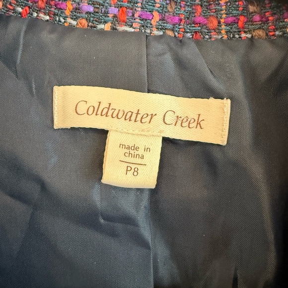 Colorful Tweed Blazer Women's Coldwater Creek Petite 8 - Picture 2 of 8